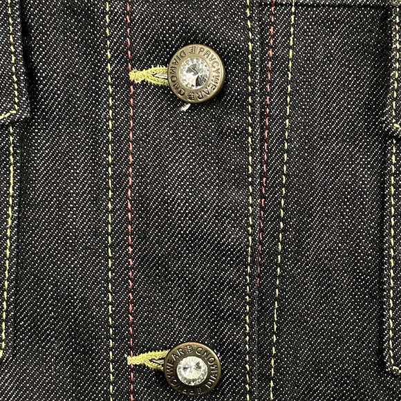 Privacy Wear Breast Cancer Awareness Ribbon Denim Jacket Womens Sz Med Sequins - Picture 9 of 12